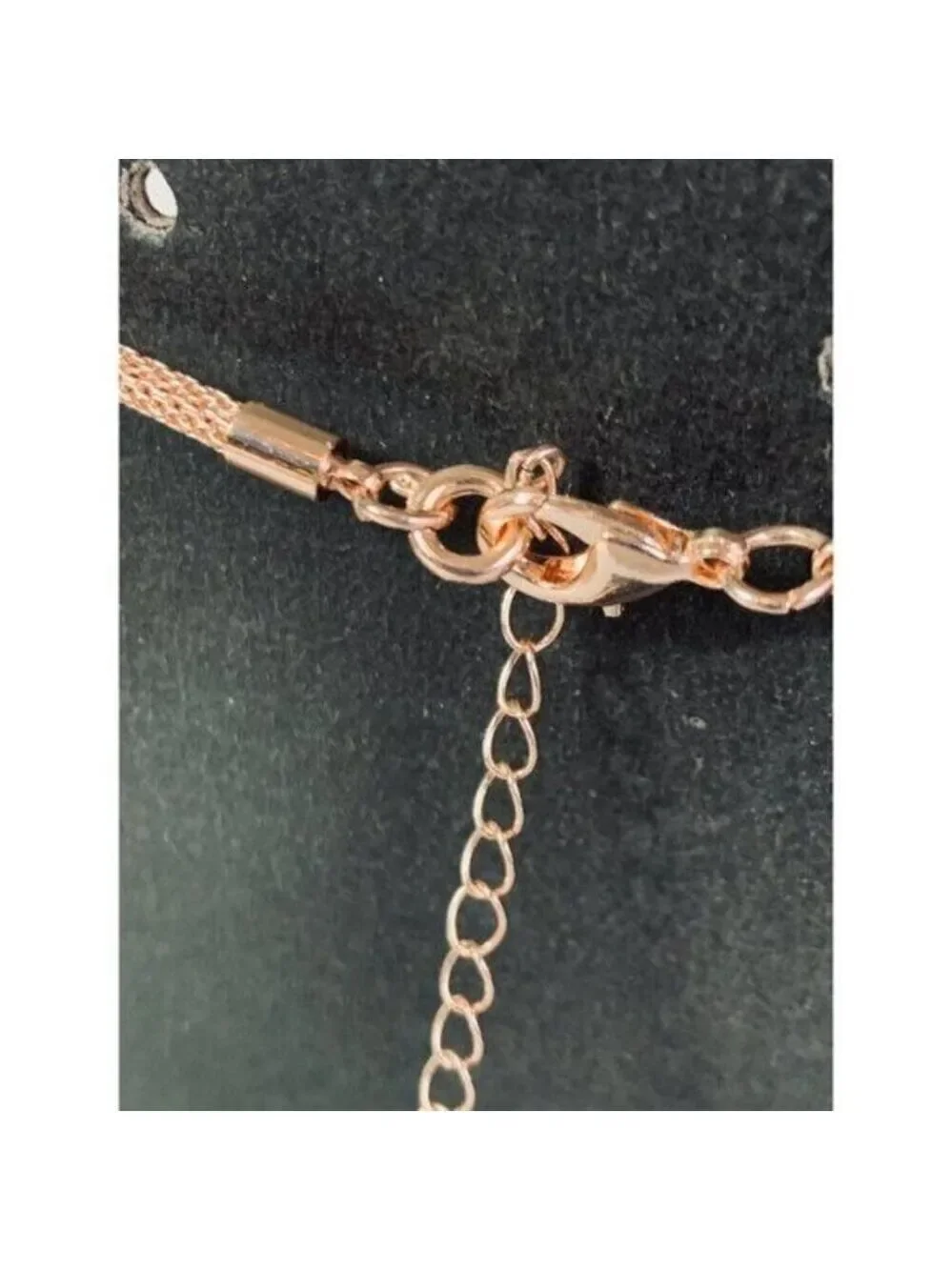 RMN Rose Gold Tone Flamingo Pendant Mesh Choker Necklace
